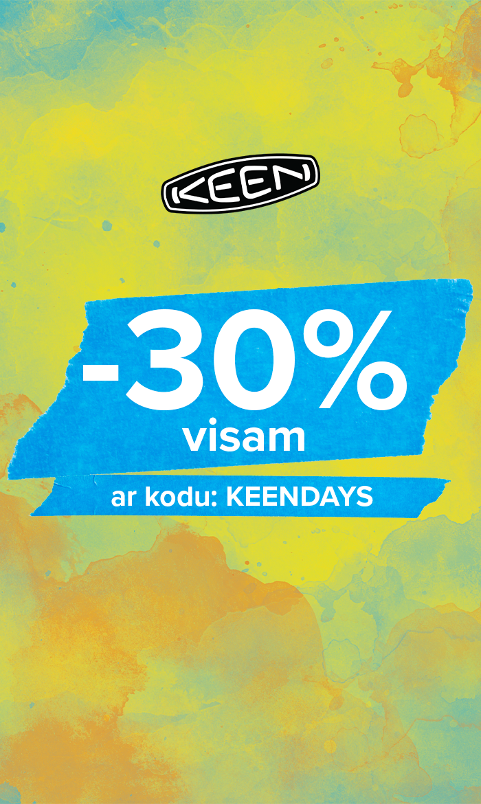 Tikai no 14.09. līdz 16.09. atklājiet izcilo KEEN komfortu un funkcionalitāti ar 30 % atlaidi visai kolekcijai. Izmantojiet kodu KEENDAYS. Atlaižu kodi nesummējas. Izvēlieties savu pāri jau &scaron;odien!